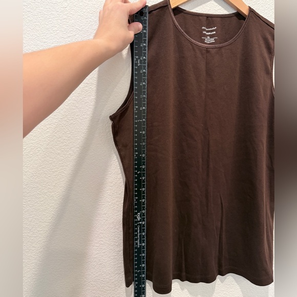 Christopher & Banks Chocolate Brown Sleeveless Tank XL 90s Normcore Layering - Picture 5 of 8